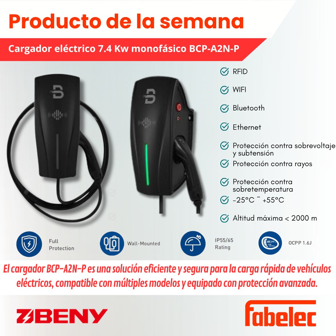 Fabelec's tweet photo. Esta semana queremos destacar los Cargadores eléctricos de 7.4 Kw monofásico BCP-A2N-P de la marca Beny.

Encuéntralos en https://t.co/1jsN75EfaM junto a nuestra gran gama de
productos .

#automatizacion industrial
#innovacion industrial
#soluciones industriales https://t.co/M68OuWa8M4