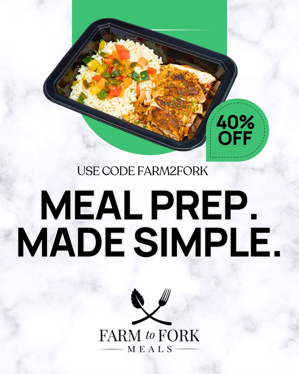 Meal prep has never been this easy 🥗 ⚡ 
Click the link in bio and use code farm2fork to get 40% off your first week of meals!
.
.
.
.
.
.
.
.
.
.
..
.
.
.
.
.
.
.
.
.
#mealprep #mealprepping #fitness #lifestyle #food #pilates #weightlifting #gains #protein