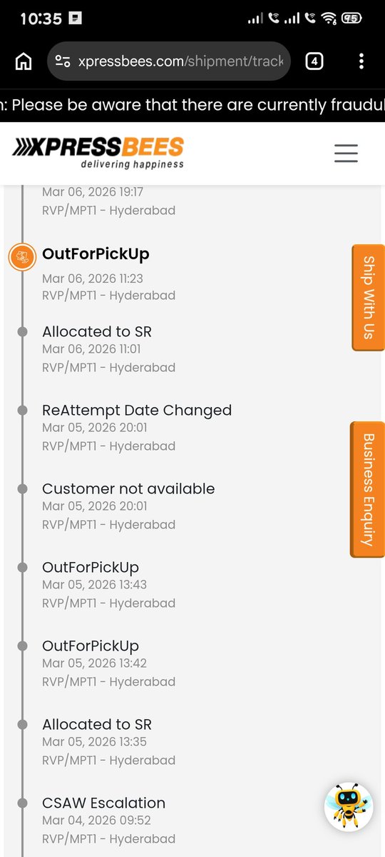 macq4ever's tweet photo. @XpressBees_IN You guys are liars &amp; cheaters i need call history of your agent at what time he called me from last 3 days, frm 3 days i am getting msg that order will pckup, Evng getting msg as customer not available, at what time that bloody person came to my home ask him? https://t.co/aLYiHOx46f