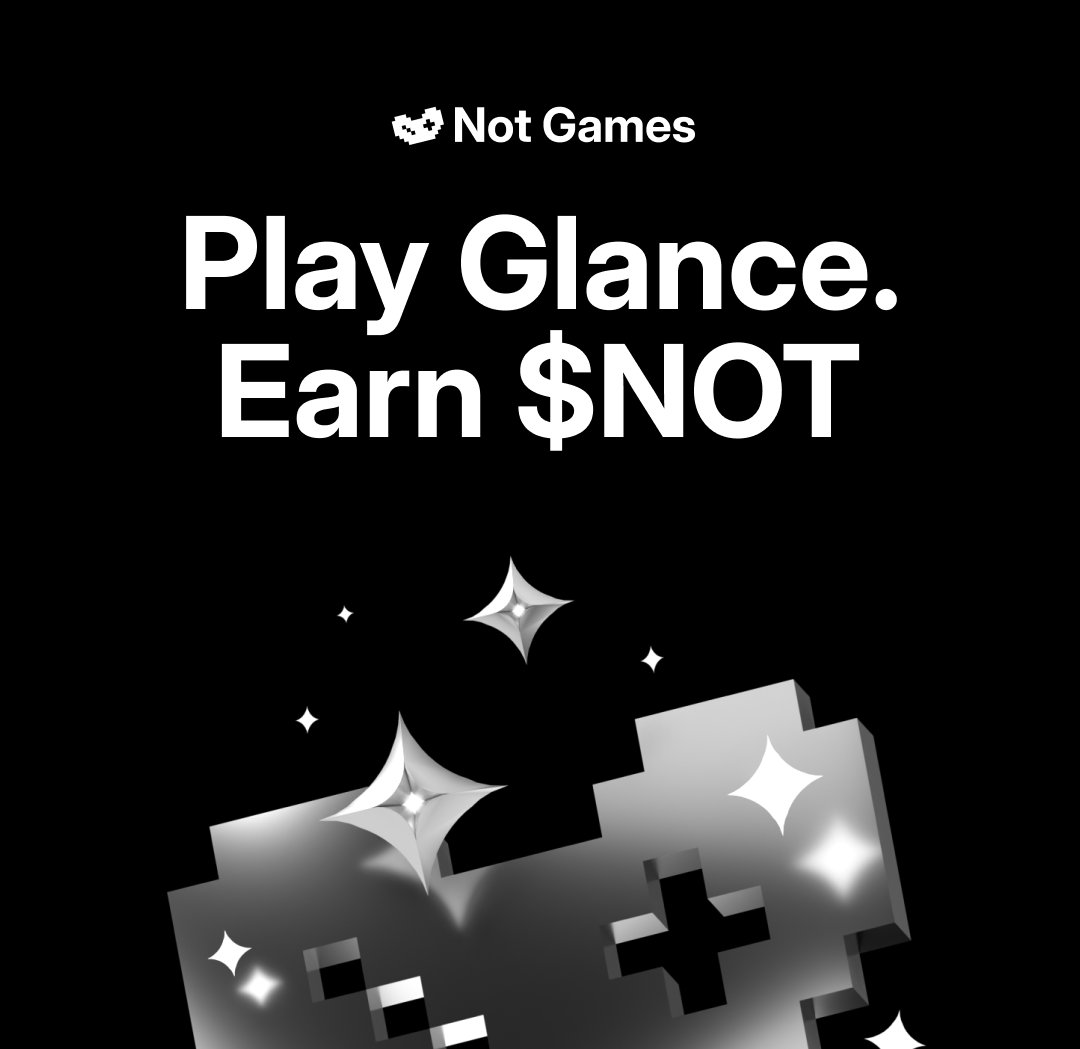 playnotgames's tweet photo. Play Glance. Earn $NOT.

@glance_the_game  just rolled out a big update.

Now you solve quests, uncover clues, and earn $NOT as you move deeper into the spiral.

The referral system also got an upgrade.

Invite friends and unlock exclusive rewards: a special quest, avatar, and unique effect.

On top of that, you’ll also earn $NOT for every friend you bring in.

🎮