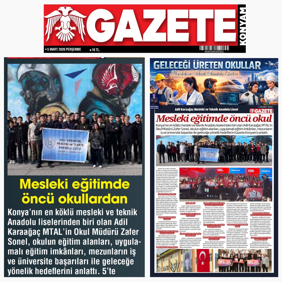 “GELECEĞİ ÜRETEN OKULLAR”

Konya’da Mesleki ve Teknik Eğitim veren okullarımızın güçlü yönlerini kamuoyuyla paylaşmak ve iyi uygulama örneklerini yaygınlaştırmak amacıyla, yerel basında “Geleceği Üreten Okullar” başlığıyla her gün bir okulun tanıtımı yapılacaktır.

Bu anlamlı⤵️