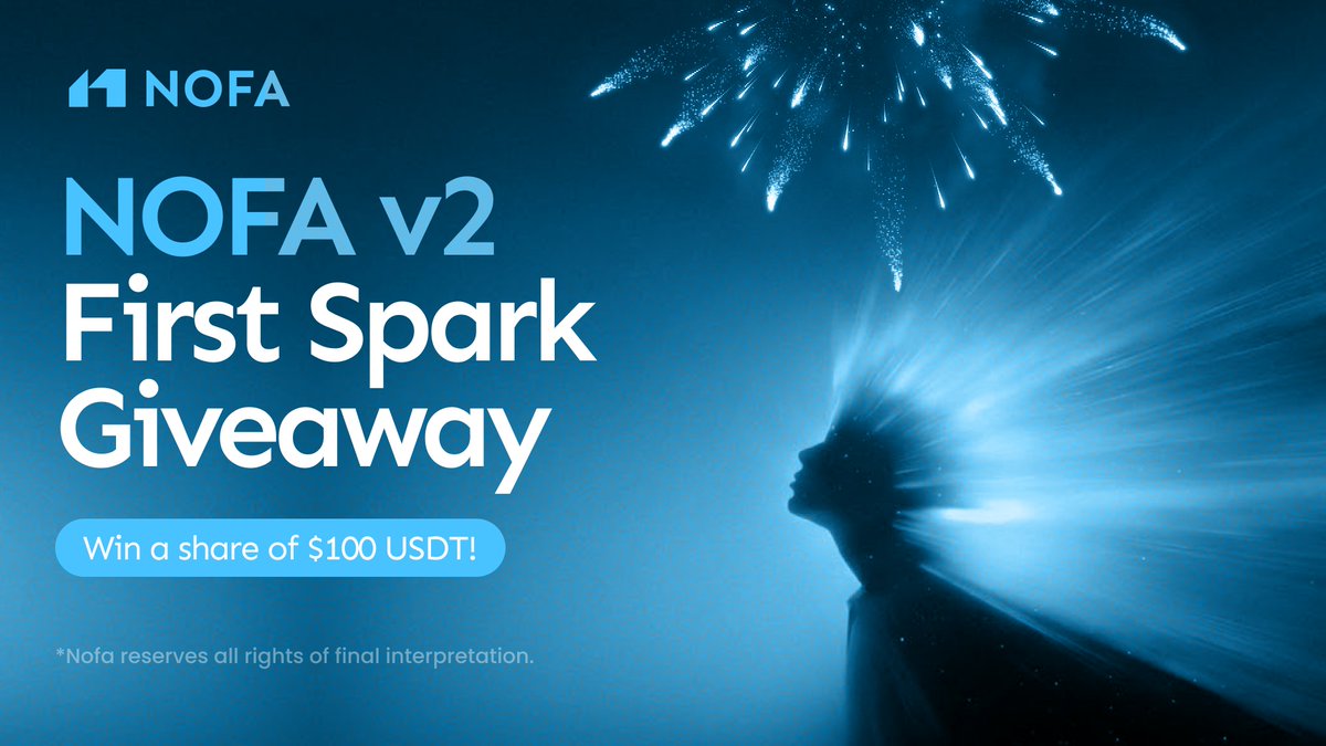 NOFA v2 First Spark Giveaway

📅 Mar 6-13

100 USDT Prize Pool! Join our launch celebration:

1️⃣ Register on NOFA.AI
2️⃣ Follow <a href="/nofA_ai/">NOFA</a>
3️⃣ Like &amp; RT this post
4️⃣ Comment with your NOFA v2 screenshot + registered email

🎉 20 winners × $5 USDT

🔥Good luck! See you
