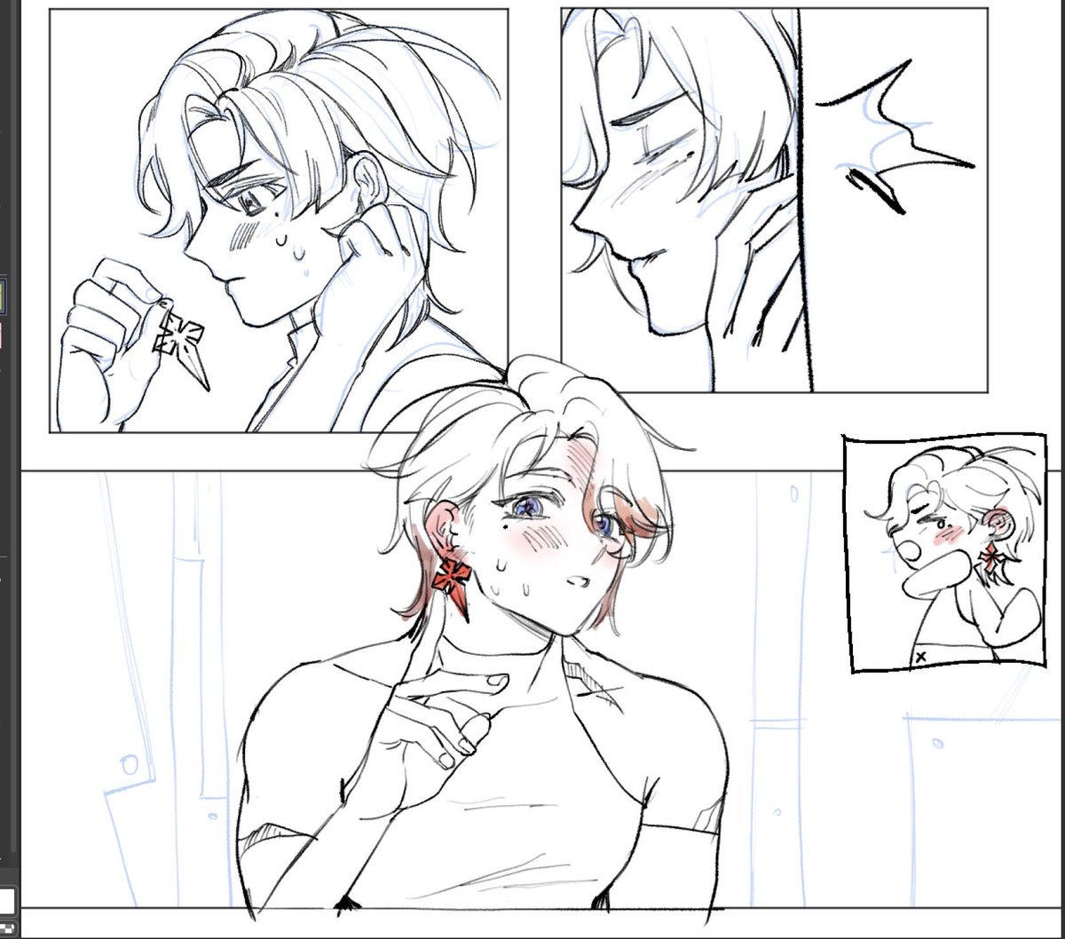 waeferjam's tweet photo. Illuga piercing his ears… https://t.co/28z5zuTPTq