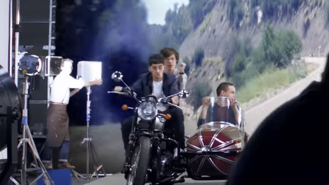 he loves fake riding a motorcycle