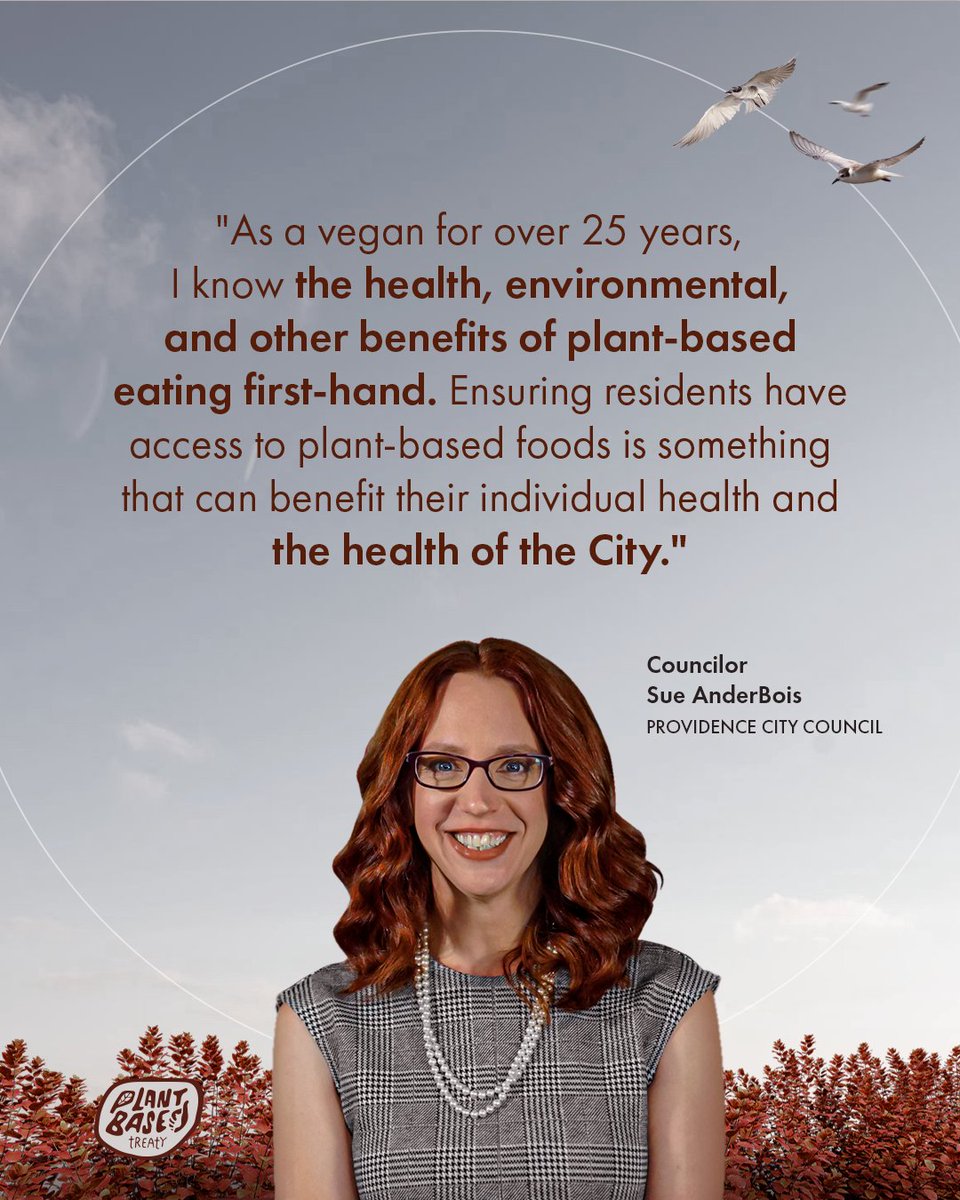 Plant_Treaty's tweet photo. Powerful words from Providence City Councilor Sue AnderBois, a longtime advocate for sustainability and a proud vegan.
⁠
Shoutout to the local PBT Providence team working to make Providence a leader in shifting toward healthier, more planet-friendly eating. https://t.co/oPLN1TQ4wa
