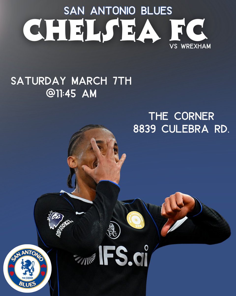A date with Deadpool and his squad. 

Join us tomorrow at The Corner for some mid day action where Chelsea looks to advance into the next round of the FA Cup 🏆 

Come on you SA Blues 💙