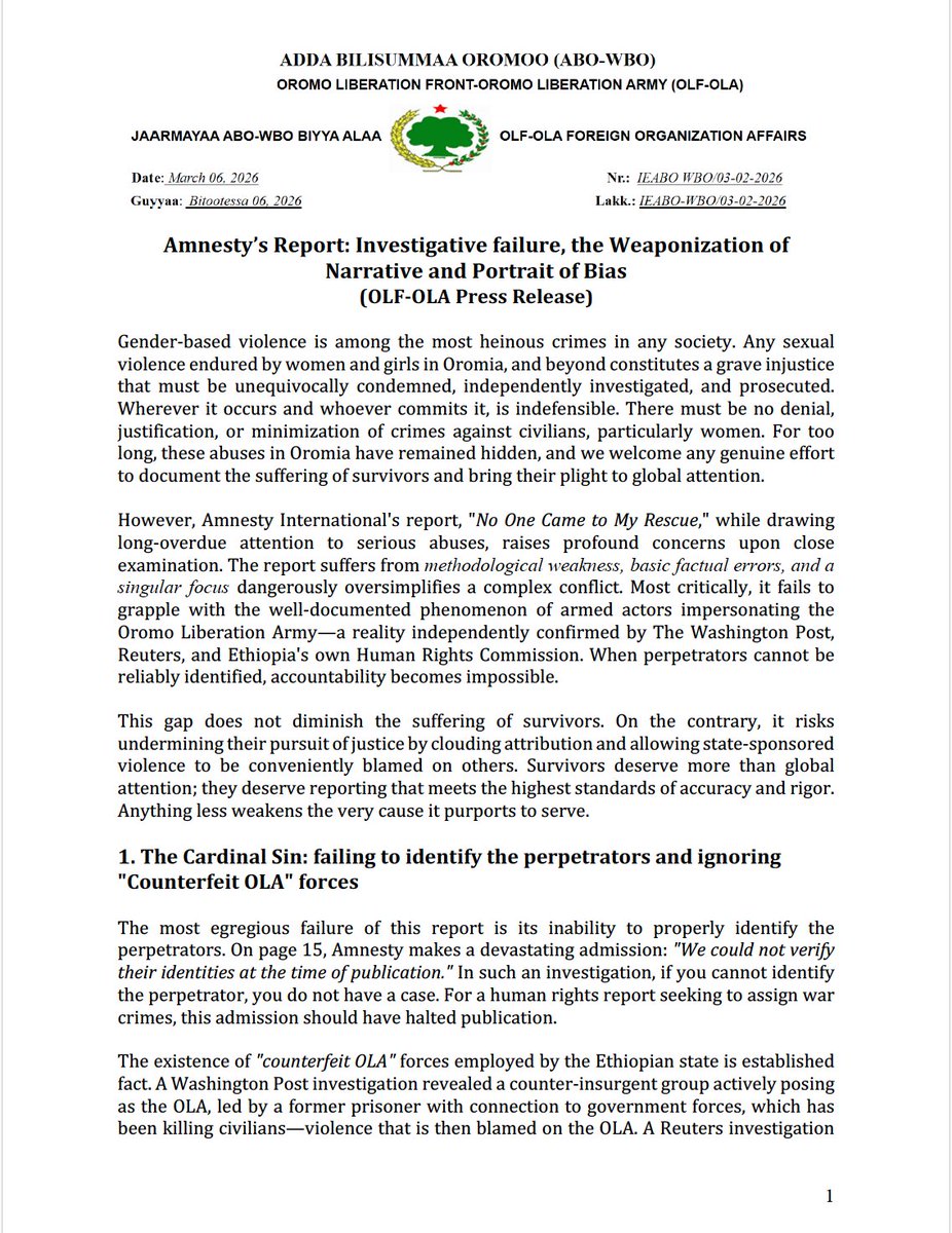 Oromo Liberation Army OLF-OLA tweet media