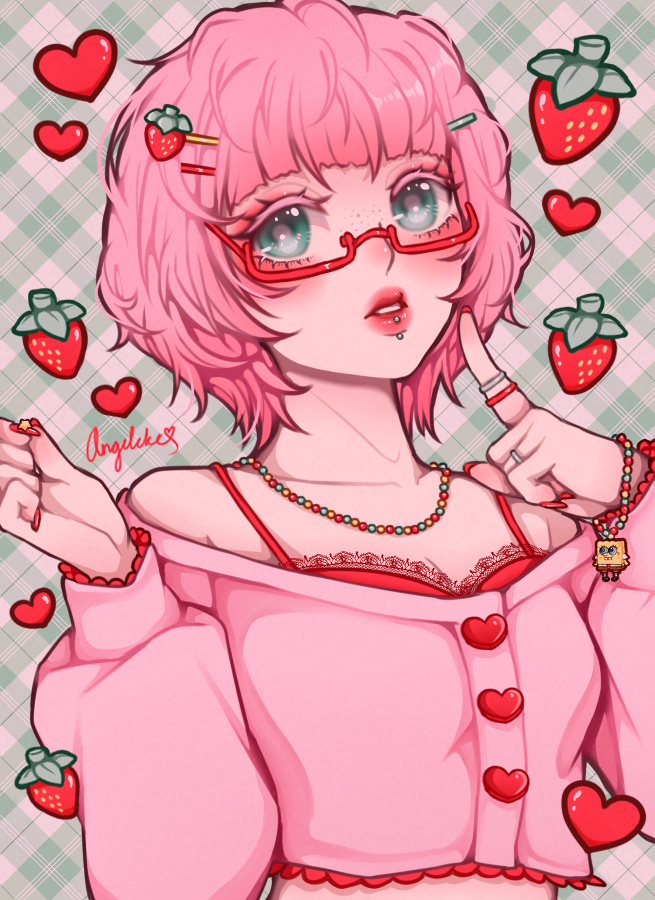 _angelcke's tweet photo. 🍓 i luv drawing cute girls with pink hair (and spongebob)

[ #artmoots #digitalart ] https://t.co/y4rzfoZ6y2
