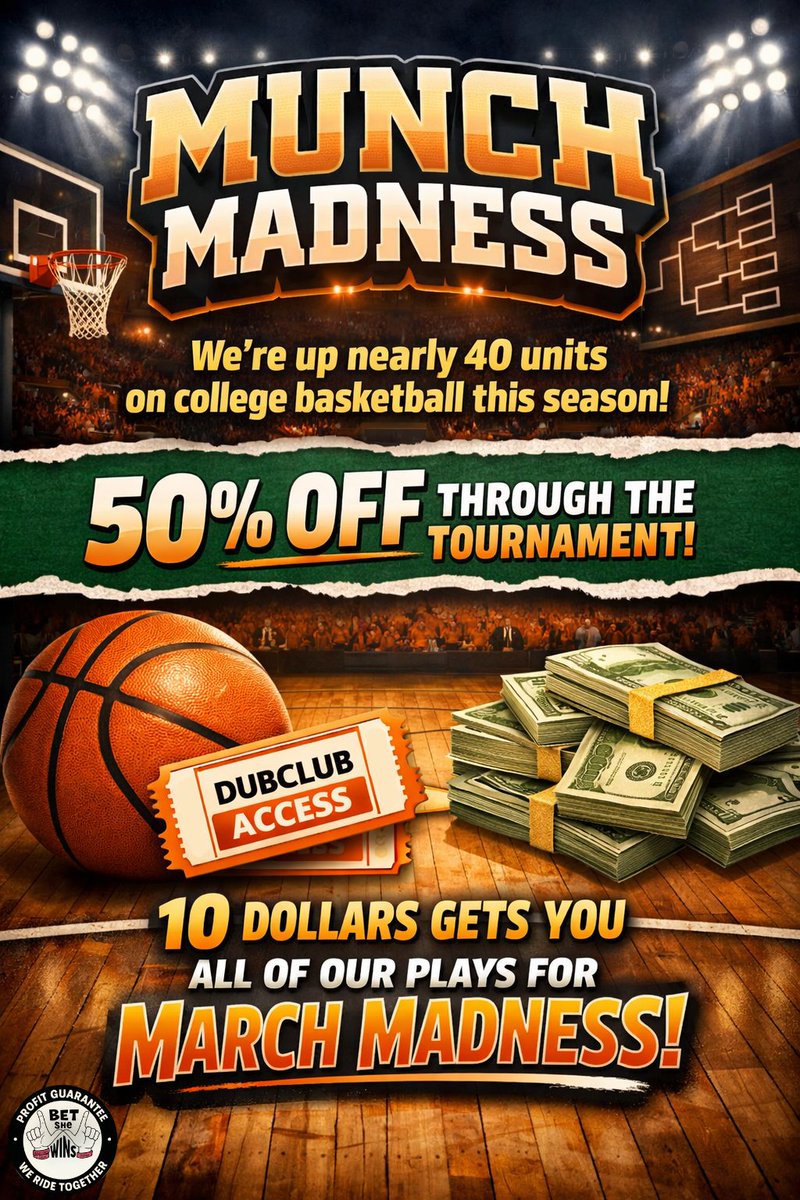 BetSheWins's tweet photo. 🏀 MUNCH MARCH IS HERE 🏀

Conference tourneys are already underway, don't miss any of the action:

🔥 50% OFF
💰 Just $10 gets you ALL of our plays for March Madness

🏀Lock in now!🏀

Use Code MUNCHMADNESS or this link: https://t.co/efBtxF7gqv https://t.co/Is4hjc9TDt