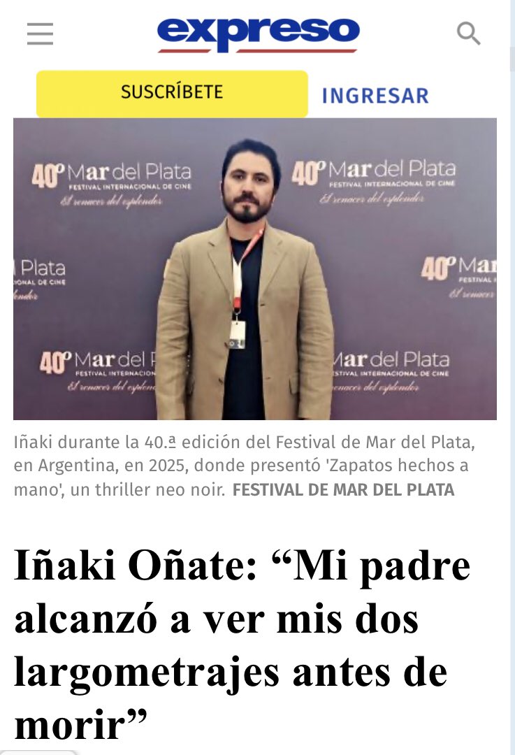 UNDERGOFILMS's tweet photo. Muchas Gracias al @Expresoec por tan linda entrevista relacionado a “Érase en ma vez en Quito” y el legado de mi padre.

#eraseunavezenquito #éraseunavezenquito #inakionate #iñakioñate #cineecuatoriano #cinelatinoamericano #onceuponatimeinquito https://t.co/Cg78TpIxG7