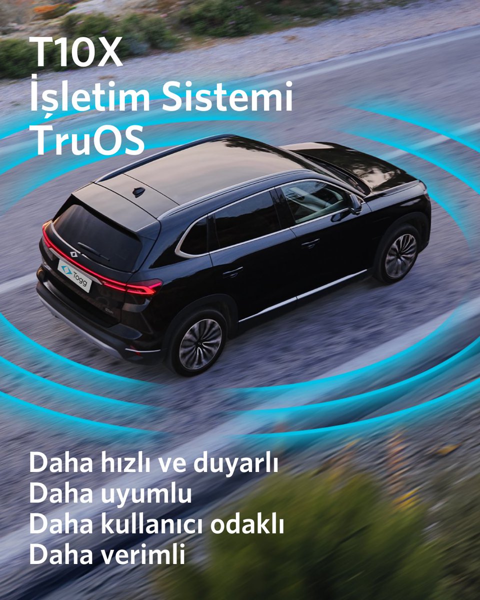 Togg2022's tweet image. Togg akıllı cihazlarının işletim sistemi TruOS’un T10X yeni sürümü çok yakında.

Bilgi-eğlence sistemi hızını ve kullanıcı deneyimini iyileştiren güncellemelerle T10X çok yakında:  

•⁠  ⁠Daha hızlı ve duyarlı  
•⁠  ⁠Daha uyumlu  
•⁠  ⁠Daha kullanıcı odaklı  
•⁠
