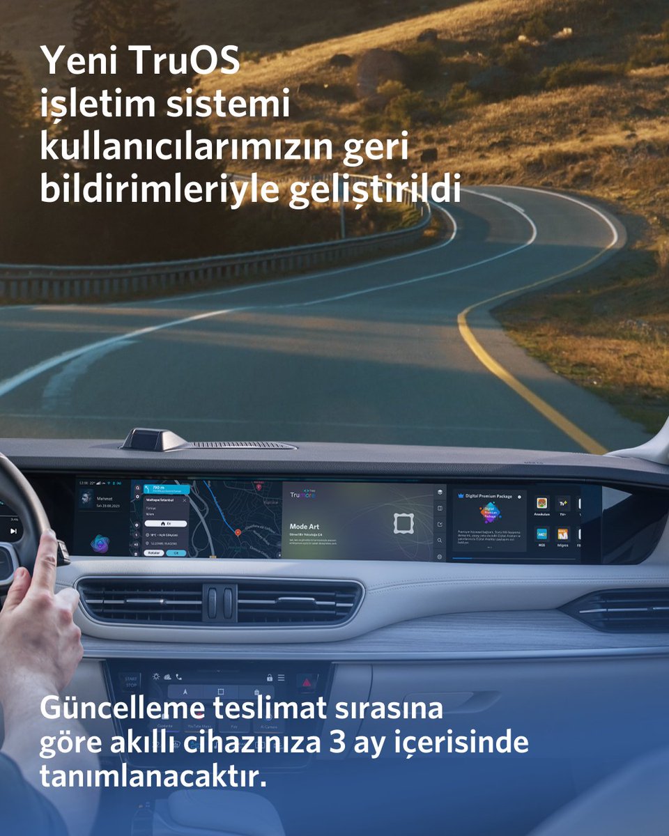 Togg2022's tweet image. Togg akıllı cihazlarının işletim sistemi TruOS’un T10X yeni sürümü çok yakında.

Bilgi-eğlence sistemi hızını ve kullanıcı deneyimini iyileştiren güncellemelerle T10X çok yakında:  

•⁠  ⁠Daha hızlı ve duyarlı  
•⁠  ⁠Daha uyumlu  
•⁠  ⁠Daha kullanıcı odaklı  
•⁠