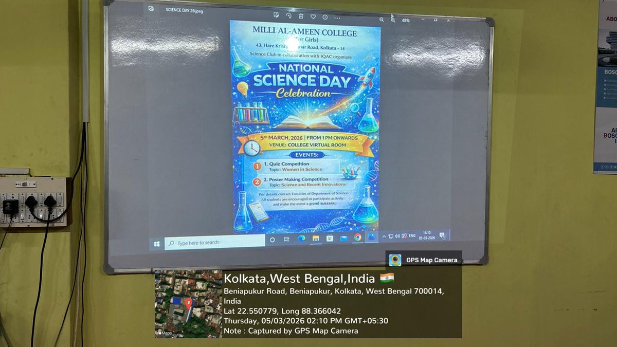 MilliFor83273's tweet photo. #NationalScienceDay2026 celebration at Milli Al-Ameen College (For Girls). Here's to empowering #womeninscience.
@EduMinOfIndia #SciencePerspective #ViksitBharat https://t.co/PGfLCuDyOB