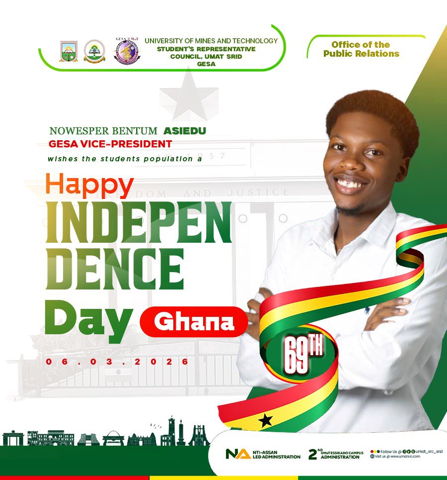 gesa_srid's tweet photo. Happy 69th Independence Day 🇬🇭✨✨
GESA wishes you a proud and memorable celebration as we honor the freedom, strength, and progress of our nation.
#6thmarch https://t.co/L4PztTxA07