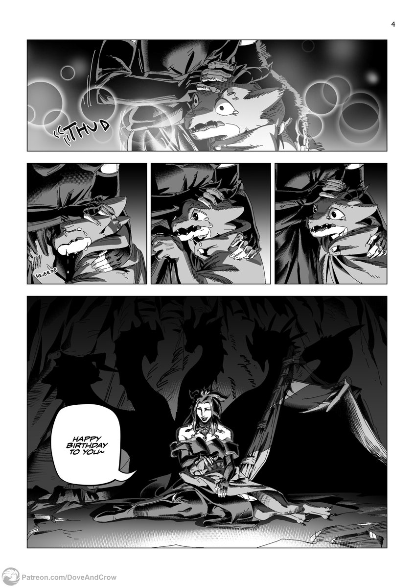 Tiamat from Dungeons and Dragons comforts a kobold.
(Read right to left.) #dungeonsanddragons #DnD