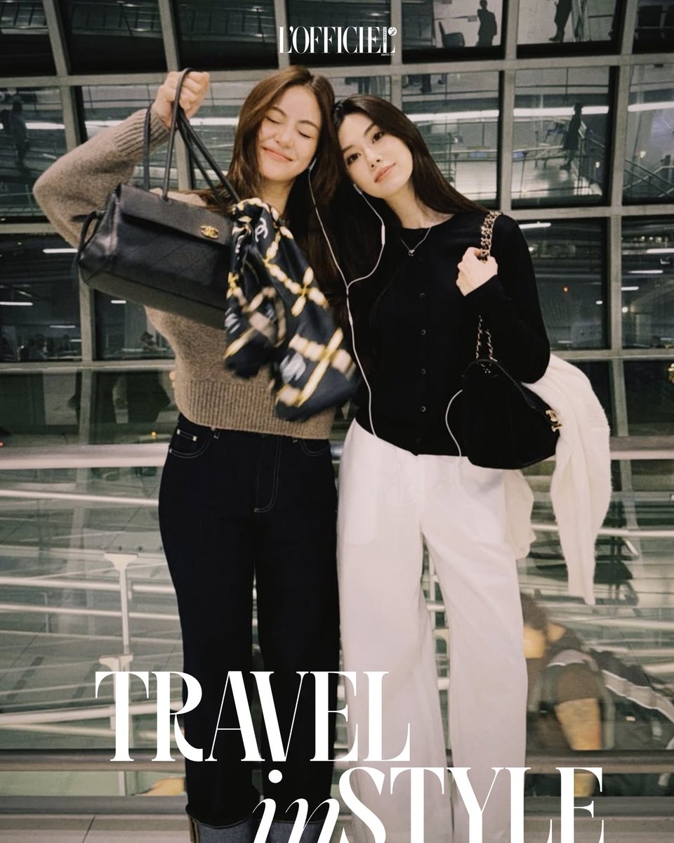 LOfficielThai's tweet image. #TravelInstyle เปิดภาพของ ลีน่า-ลลินา ชูเอ็ทท์ และ หมิว-ณัชชา เตชะมงคลาภิวัฒน์ ก่อนออกเดินทางไปกรุงปารีสเพื่อร่วมชมโชว์จาก CHANEL คอลเลกชั่นฤดูใบไม้ร่วง-ฤดูหนาว 2026/27 

#LOfficielThailand
#CHANELFallWinter 
#lalinalena
#mmiunatshaa