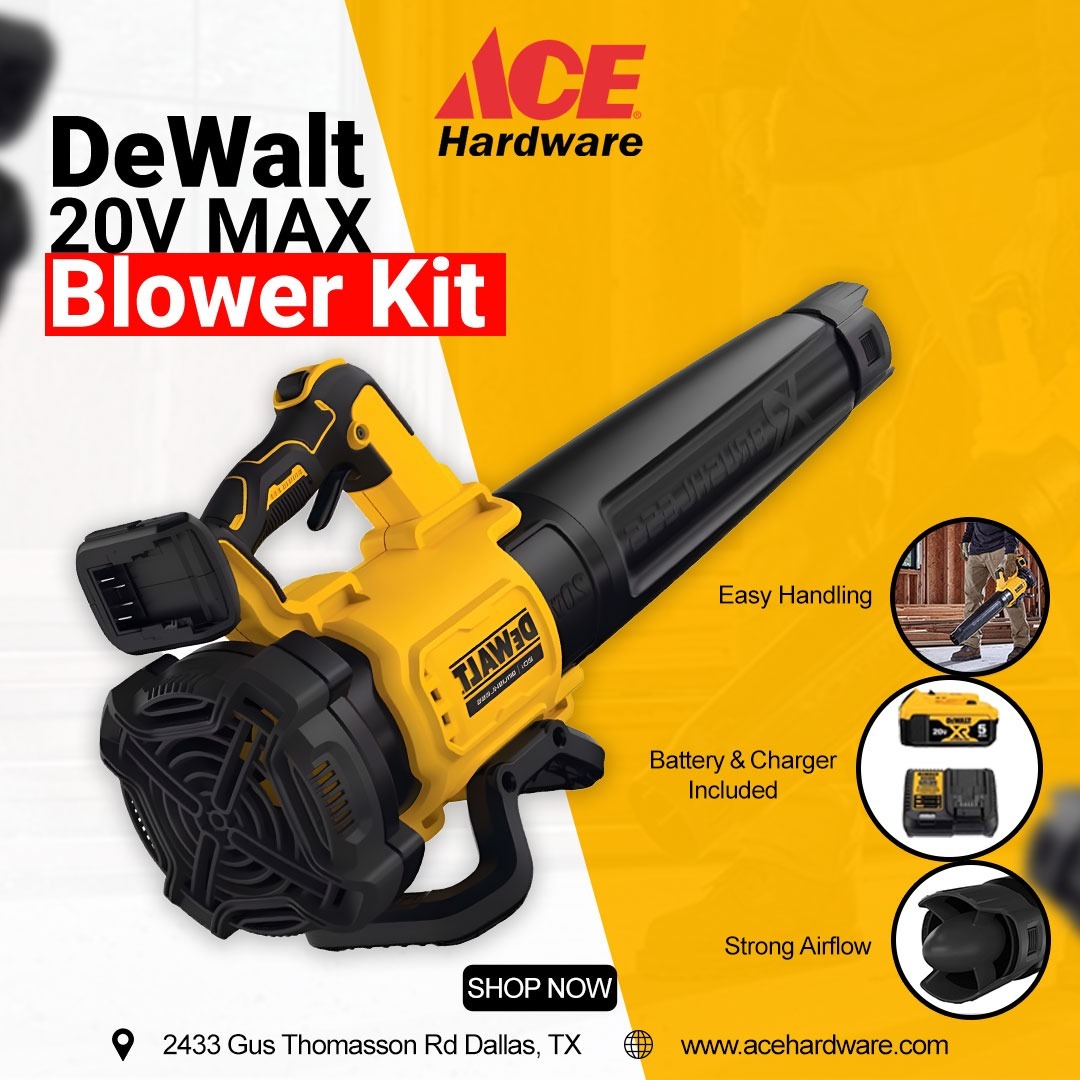 Acedallastx's tweet image. DeWalt 20V MAX Blower Kit

🍂 Clean Your Yard the Powerful Way!

Keep your outdoor space spotless with the DeWalt 20V MAX Blower Kit. Designed for strong airflow and easy handling, it’s the perfect tool for clearing leaves, dust,... today!

acehardware.com

#AceHardware