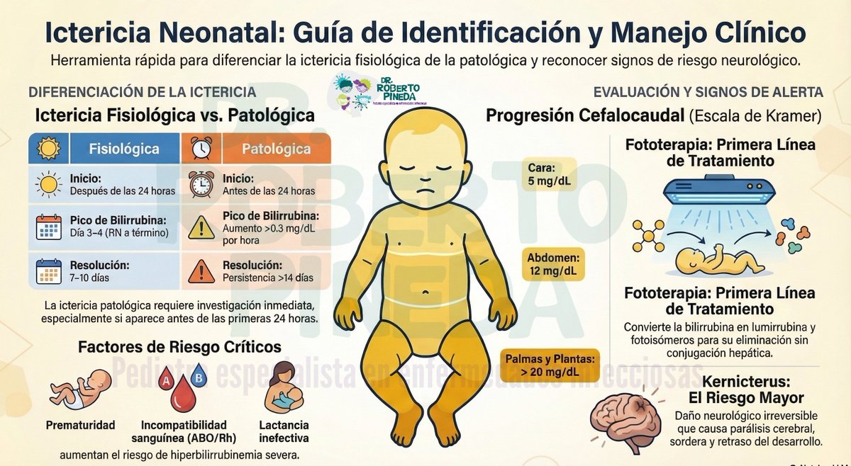 Ictericia neonatal: cuándo es normal y cuándo debemos preocuparnos

La ictericia es frecuente en recién nacidos y muchas veces es fisiológica. Sin embargo, su aparición temprana o niveles elevados de bilirrubina pueden indicar enfermedad y riesgo neurológico.