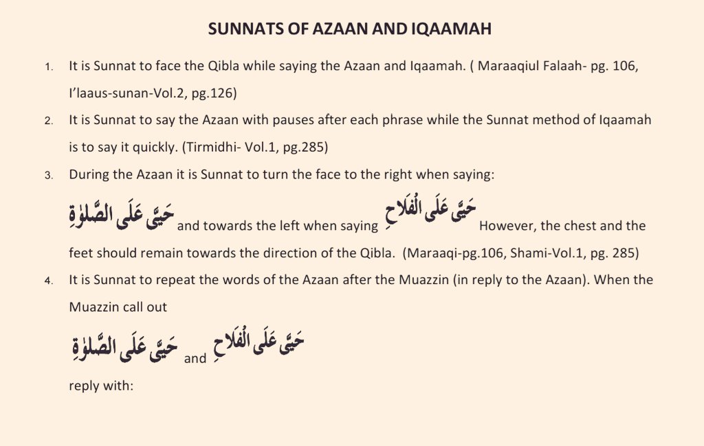 Fussilat_Acad's tweet photo. Sunnah Of Our Beloved Prophet Peace Be Upon Him.(Azan o iqamat)

Azan o iqamat ki sunnatain.
(In English language)

#quran #hadees #hadith #sunnah #islam https://t.co/FIP11PSpf1
