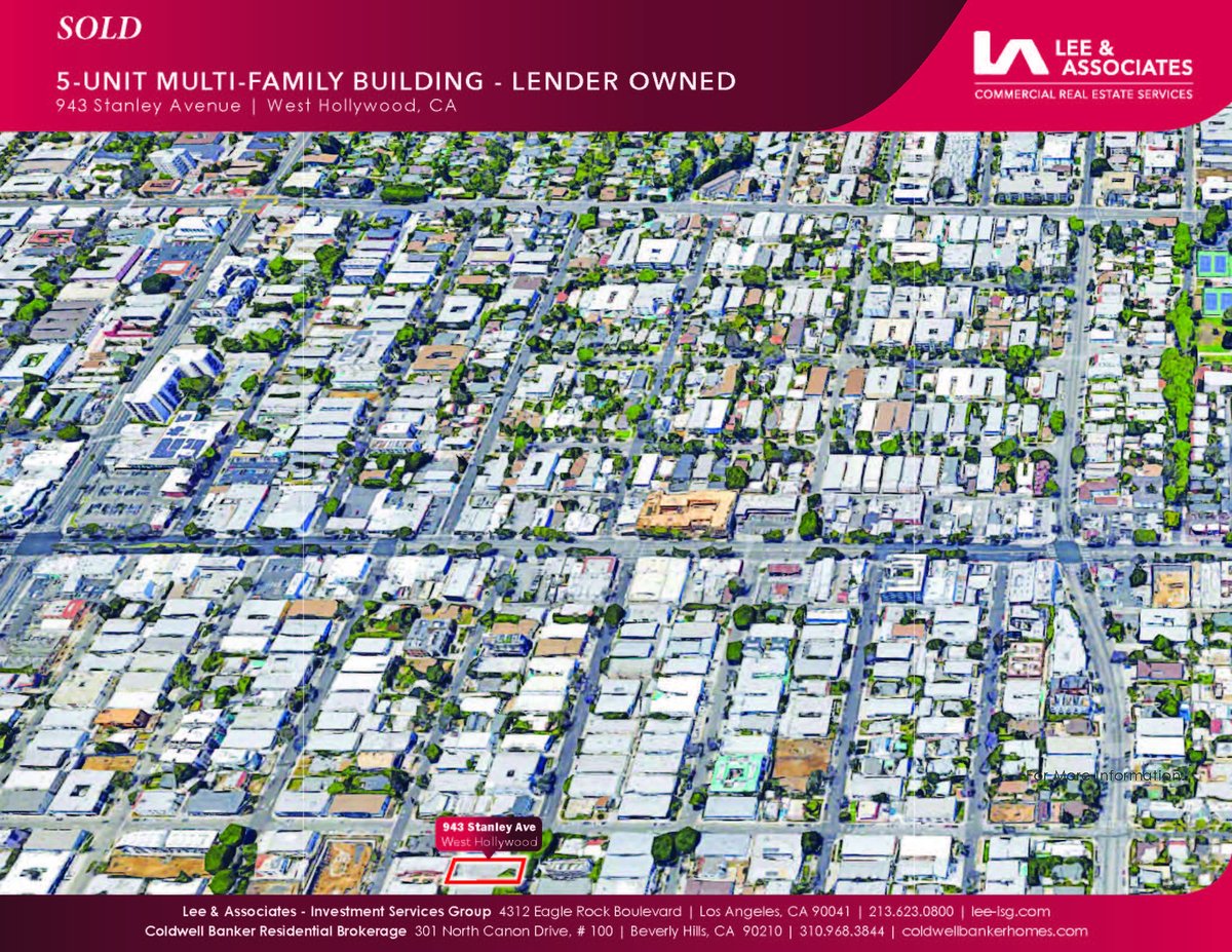 Sold! 943 Stanley Ave., an under construction, three-story multi-family building in West Hollywood #investmentproperty #multifamily #Californiarealestate