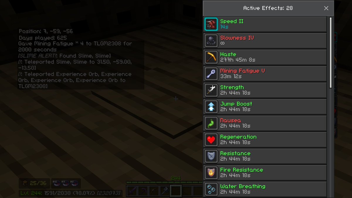 mob effect screen