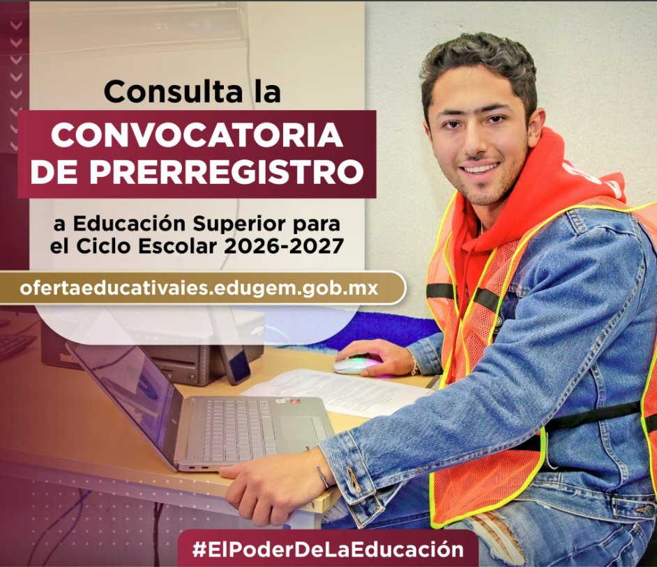 epo241's tweet photo. Al terminar el bachillerato toma una decisión informada Gobierno EdoMéx publica convocatoria SIPUES 2026 para ingreso al nivel superior escuelas normales tecnológicos y universidades Realiza prerregistro https://t.co/Tm3IbHjolJ @SEP_mx @Edomex @SEMSedomex @DGEMSedomex  @Bg031Ze https://t.co/CONrnwflkE