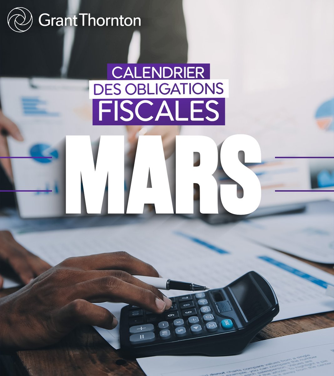 GT_Senegal's tweet photo. 🇸🇳 Rendez-vous fiscal mensuel : découvrez les échéances fiscales de mars 2026 et anticipez vos obligations. 

Notre expertise vous accompagne pour une gestion optimale. 
#GrantThornton #Senegal #ExpertiseFiscale #Conformité #ConseilEntreprises #Fiscalité https://t.co/tH1ggkftFg