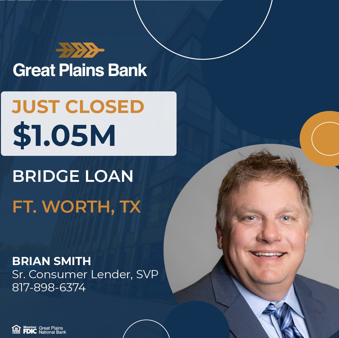 We are proud to announce a recent bridge loan closure of $1.05 million for our client in Ft. Worth, TX. Our client used these funds to secure a new home in the DFW area. 

Interested in learning more about your bridge loan options? Contact Brian or the branch nearest you!