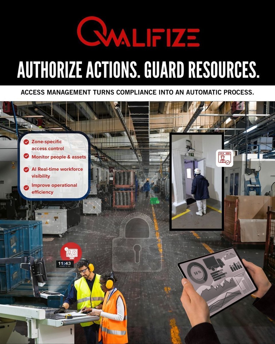 🔐Access management isn’t just doors and badges. It’s real-time control, compliance, &amp; Security for people, assets, &amp; operations.

407.505.0026
sales@qwalifize.com

#Qwalifize #OperationalDataVisibility #AssetAndPeopleTracking #WorkforceAdvancement #AIoT #RFID #RealTimeData #LMS