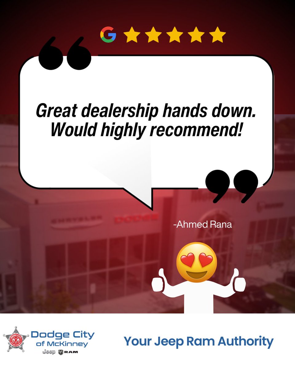 McKinneyDodge's tweet image. Providing a great experience every time is what we’re all about. Thank you for choosing Dodge City of McKinney and for the recommendation!❤️

📞 (972) 569-9650
 📍400 S Central Expy McKinney, TX 75070-3709
 🌐 chryslerjeepdodgecityofmckinney.com

#CustomerReview #FiveStarExperience