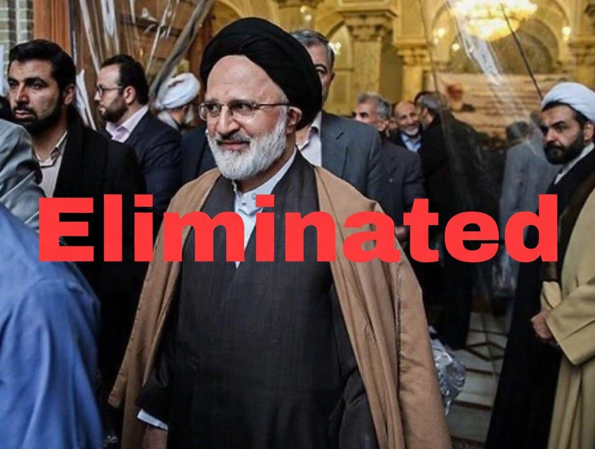 Ali Asghar Hejazi, Chief of Staff to the Supreme Leader of the Islamic Revolution, has been Eliminated.

#ThankYouTrump‌
#ThankYouNetanyahu 
#IranWar
