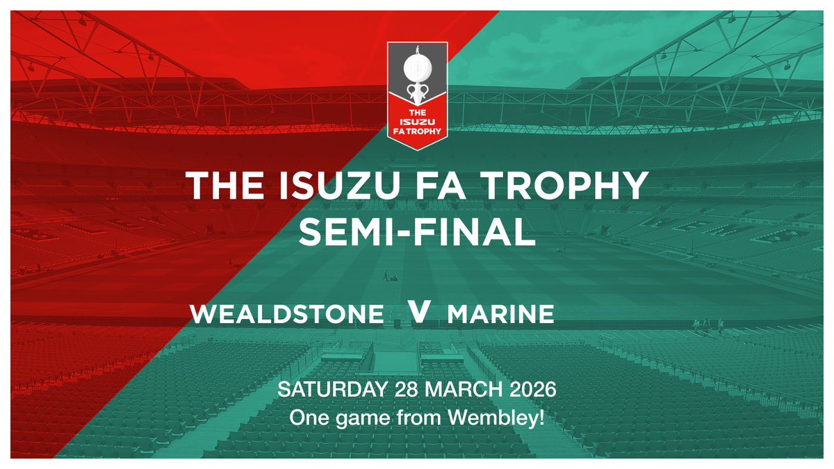 🎟️ Tickets are now on sale via the home side’s website for our Isuzu FA Trophy semi-final at Wealdstone: wealdstonefc.ticketco.events/uk/en/e/fa_tro…

Second coach now on sale: marinefc.ktckts.com/event/mne2526a…

#WeAreMarine