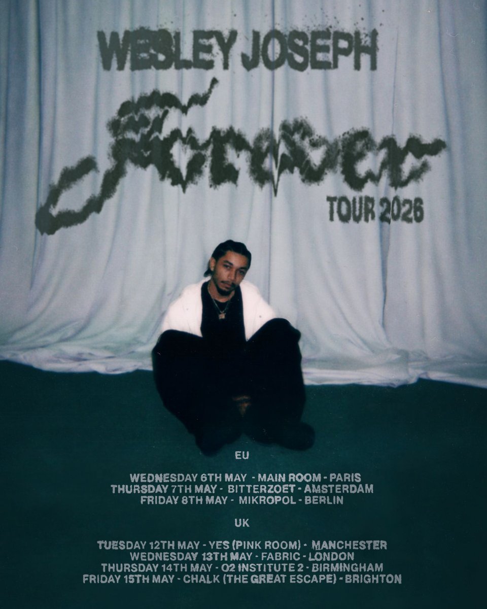 THE FOREVER TOUR 
MY FIRST UK/ EU HEADLINE RUN

Presale 11th March 10am local. On sale 12th March 10am local. 

Sign up for pre-sale access: drop.cobrand.com/d/WesleyJoseph…