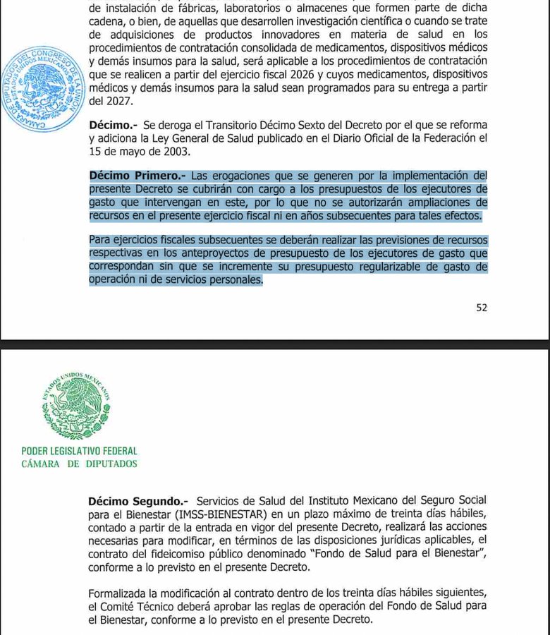 La reforma de <a href="/Claudiashein/">Claudia Sheinbaum Pardo</a> lo dice claro: no habrá un solo peso de inversión en los próximos años para la "unificación de los sistemas de salud"

La población adicional (sin seguridad social) que atienda el IMSS o el ISSSTE será con los mismos recursos, personal y hospitales👇