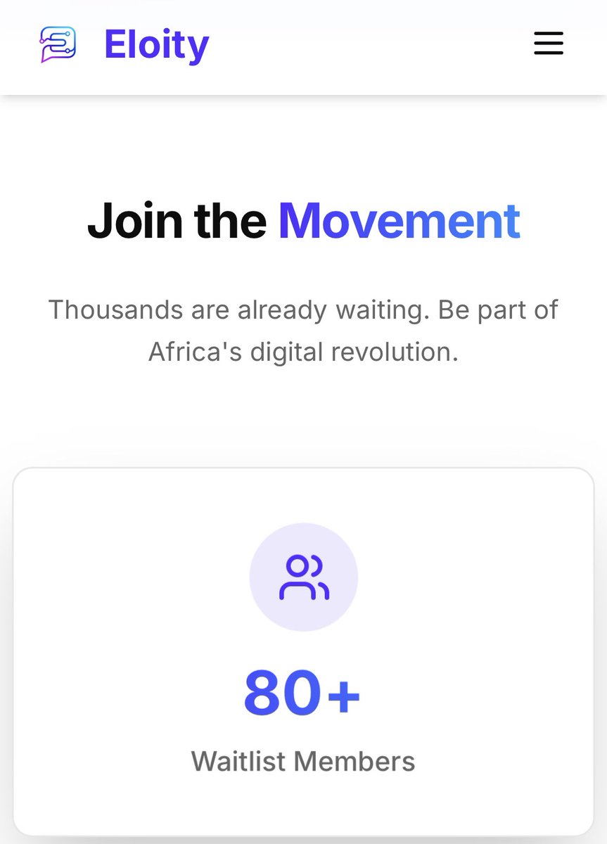 NeocrebLTD's tweet photo. No fluffs.
No BS.
No excuses.
Africa's building the future - and you're either in or out.
80+ on waitlist already.
Secure your spot: https://t.co/1iOkdCD17L
#WebDev #eloityapp #africa https://t.co/YTt6pfJB4p