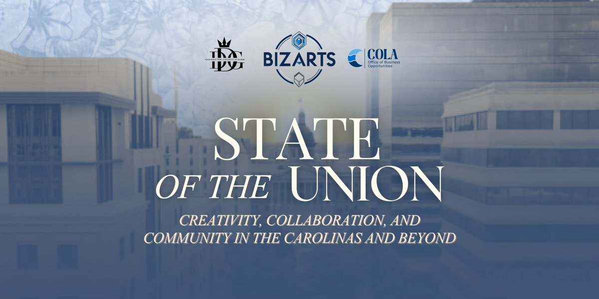 DDGent3's tweet photo. Proud to partner w/ @CityOfColumbia, OBO, 7Sunday &amp; Rice &amp; Gravy Studio for BizArts State of the Union! Let's build a stronger economic future together. Get your tix: https://t.co/t0WXjnZG5l
#CityofColumbia #BizArts #SOTU #Community https://t.co/lTkgp5MZCS