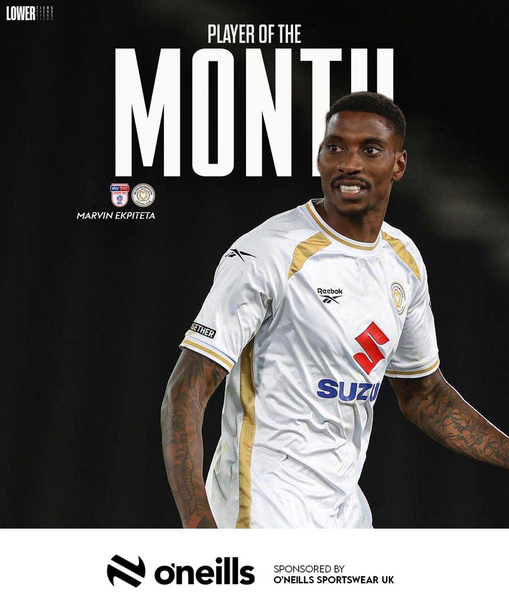 LowerTiers's tweet photo. 🚨 February @LowerTiers League Two Player of the Month — powered by @ONeillsSportsUK

Marvin Ekpiteta – MK Dons

• 1 goal
• 1 assist
• 3 clean sheets

A dominant all‑round month from Ekpiteta as MK Dons tighten things up at the back 💪

#MKDons https://t.co/gAkLPvsVXV