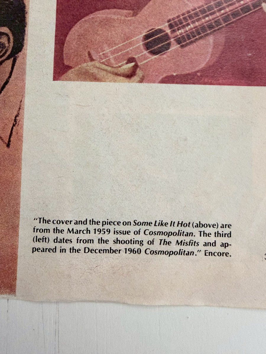 The_Record_Inst's tweet photo. Playboy published the "forgotten photos" trying to find the source.
The answer came from legendary illustrator Jon Whitcomb.
The photos were taken in 1958 for an Easter hat feature in The American Weekly.

Hearst needed the feature overnight. A photographer under the pseudonym "Carl Perutz" took the shots. Whitcomb then used them to paint the spectacular, idealized versions of Marilyn we see on these pages.

Whitcomb didn’t just paint her; he defined the mid-century American standard of glamour.
Look at the brushstrokes. The Cosmopolitan covers. The scene with Arthur Miller from The Misfits. This is high commercial art at its absolute peak