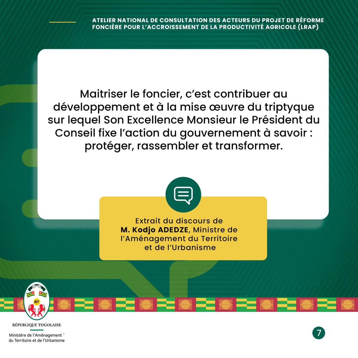 Ministère de l'aménagement du territoire🇹🇬 tweet media