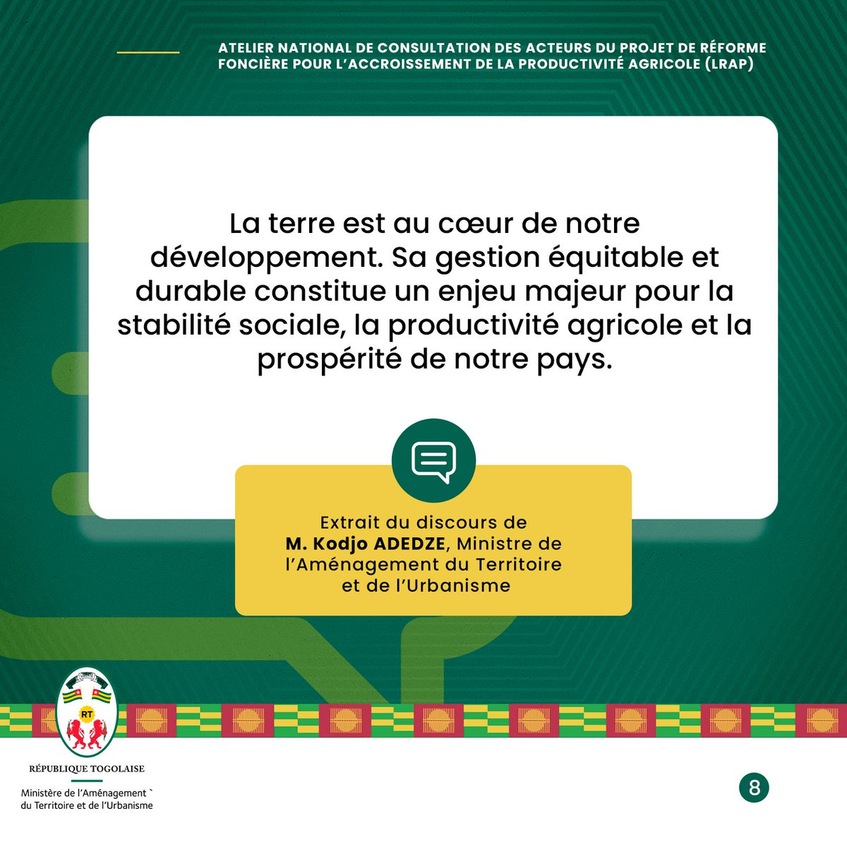 Ministère de l'aménagement du territoire🇹🇬 tweet media