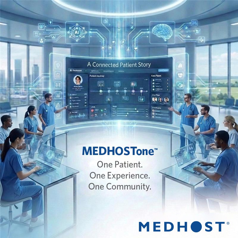 MEDHOSTinc's tweet photo. Every hospital operates as one enterprise.
Every patient has one story.
Technology should reflect both.
That’s why we are excited to announce MEDHOSTone™, the next evolution of our enterprise EHR – designed around One Connected Patient Story.
Read more: https://t.co/6ky5eloQTh https://t.co/dvvXpAcs6b