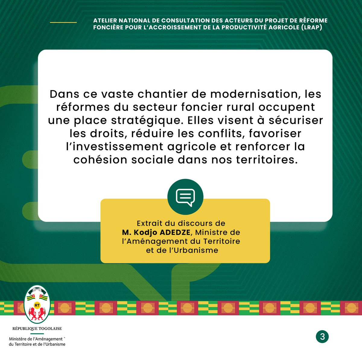 Ministère de l'aménagement du territoire🇹🇬 tweet media