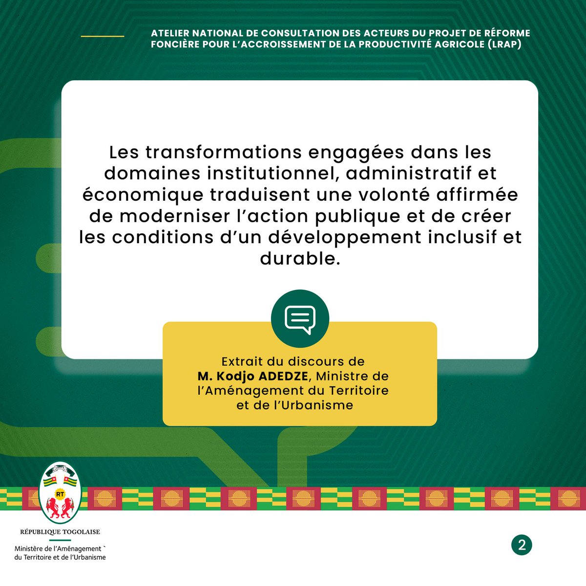 Ministère de l'aménagement du territoire🇹🇬 tweet media