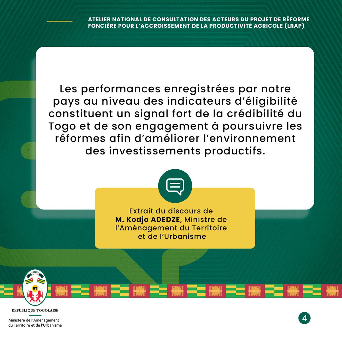 Ministère de l'aménagement du territoire🇹🇬 tweet media