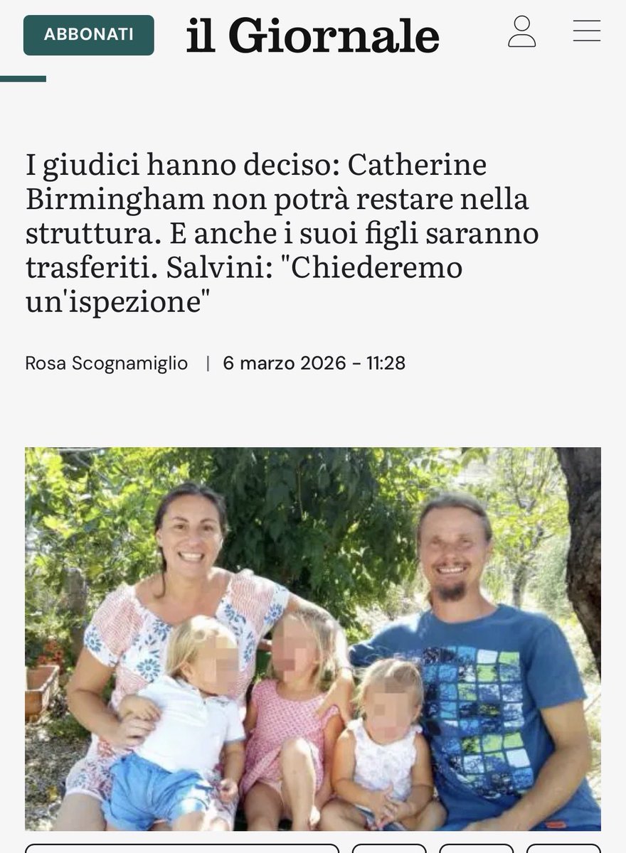 Rinchiudete immediatamente le assistenti sociali, le curatrici, gli psicologi, radiate coloro che stanno sentenziando e rimettete in libertà i bambini in ostaggio.
Questa storia, da qualunque parte la si guardi, fa venire il vomito.
Vergogna.
#famigliadelbosco