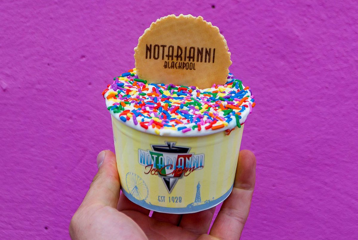 visitBlackpool's tweet photo. You know winter is over when Notarianni's opens for the season! 🍦

This Blackpool landmark starts its 98th year of serving up those famous vanilla ices tomorrow, Saturday 7 March. https://t.co/HqDq1EOIAJ
