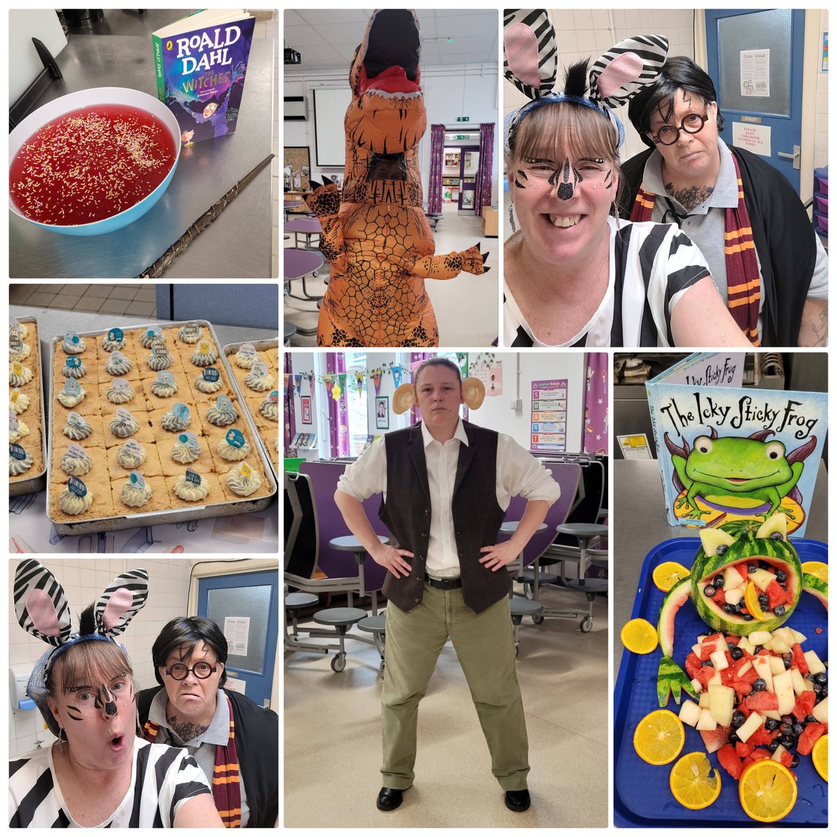 dinner_the65743's tweet photo. The 2 D's have been putting on a World Book day extravaganza over at their primary school this week. 
Dinner ladies that go the extra mile to make their students lunch times engaging and fun 👏🏼🌟
(We buy all the extras like decorations, sweets, sprinkles, cake toppers ourselves) https://t.co/RJddjXLJ0k