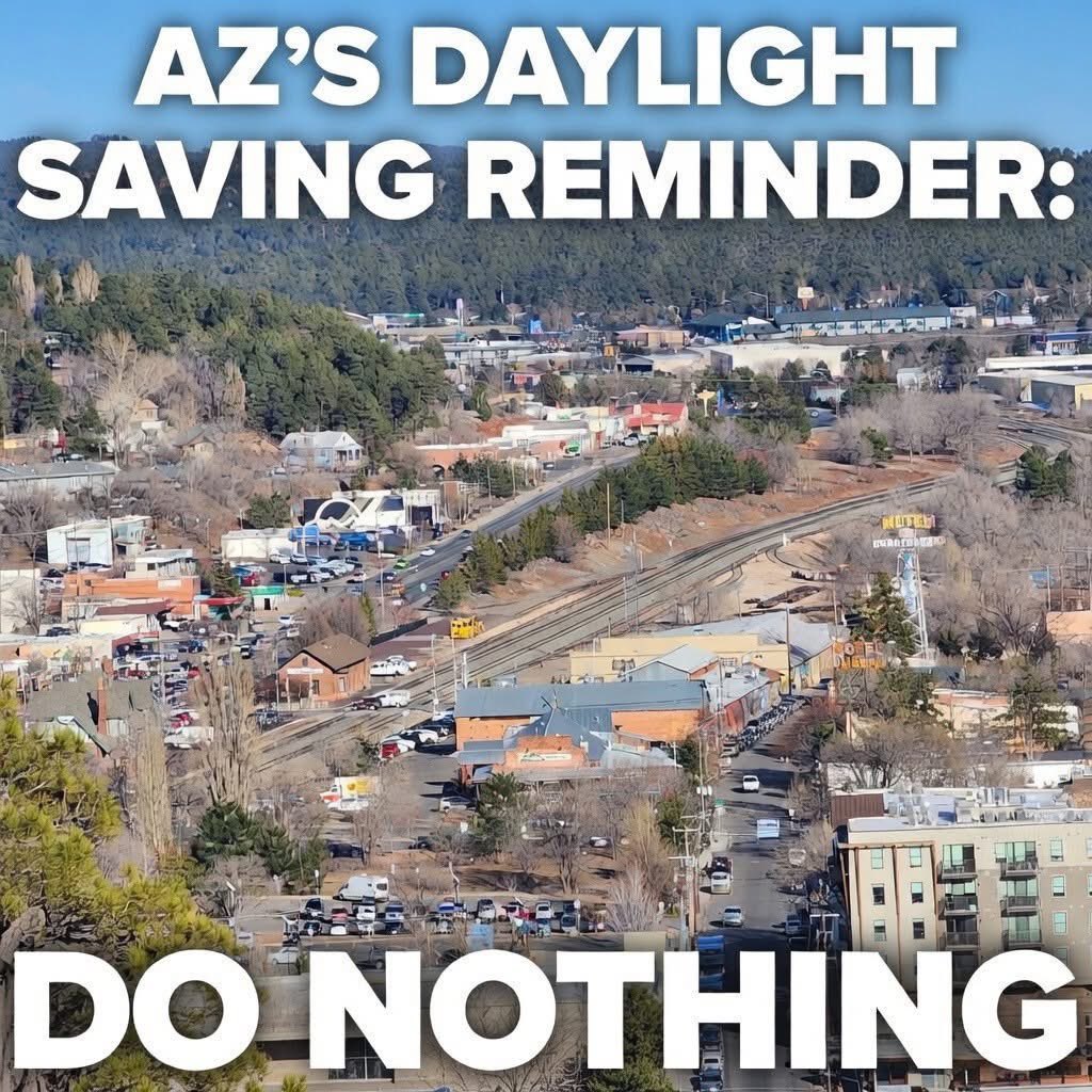 GarrettEBorn's tweet photo. Reminder for Arizona: this weekendβs official toβdo list for Daylight Saving isβ¦ DO NOTHING π No clock changes, no lost sleep, just desert sunset perfection. Like + repost if you love AZ time π°οΈ #AZTime #DaylightSaving https://t.co/HesqJlCM83