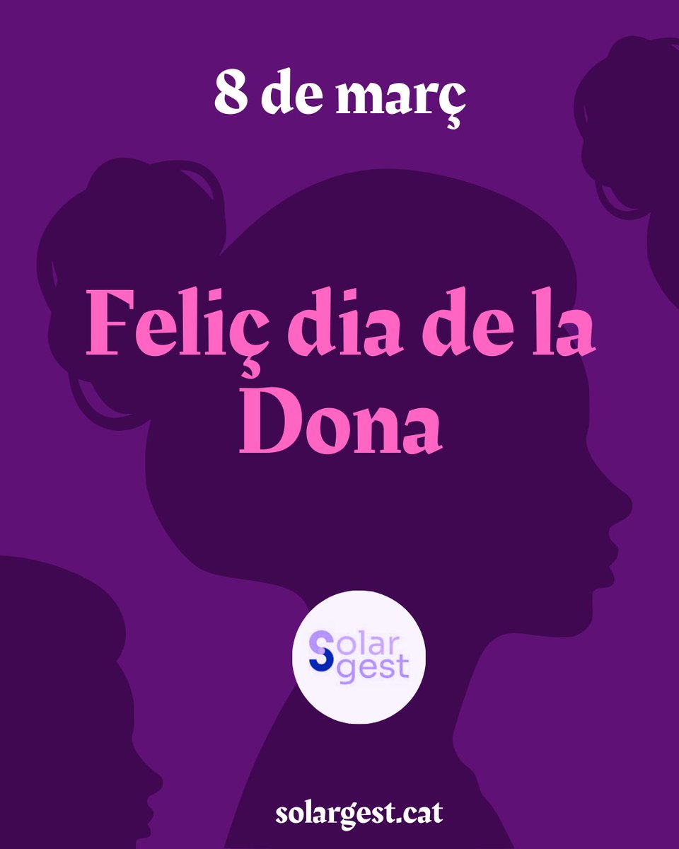solargest_cat's tweet photo. ♀️ Feliç #8M!

👏 A totes les nostres treballadores i col·laboradores i, per extensió, a totes vosaltres, feliç Dia Internacional de la Dona!

#DiaInternacionaldelaDona #8M #Solargest https://t.co/tl6ybNrB9S