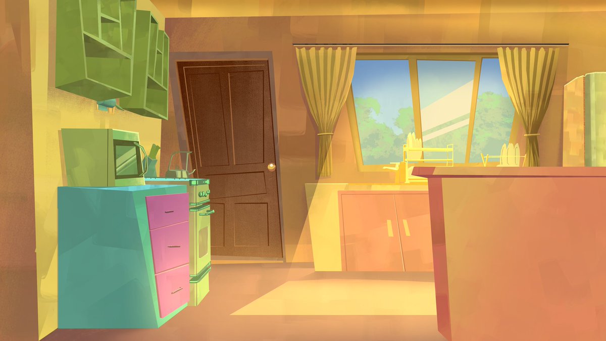 Andykuria3's tweet photo. Last year I went back to school for a 2D animation program, and my overall perspective on how to paint and handle projects digitally has changed for the better. These are some of the backgrounds I am working on for my animated short titled 'The Adventures of Kelly'😁 https://t.co/azEjzB7F0K